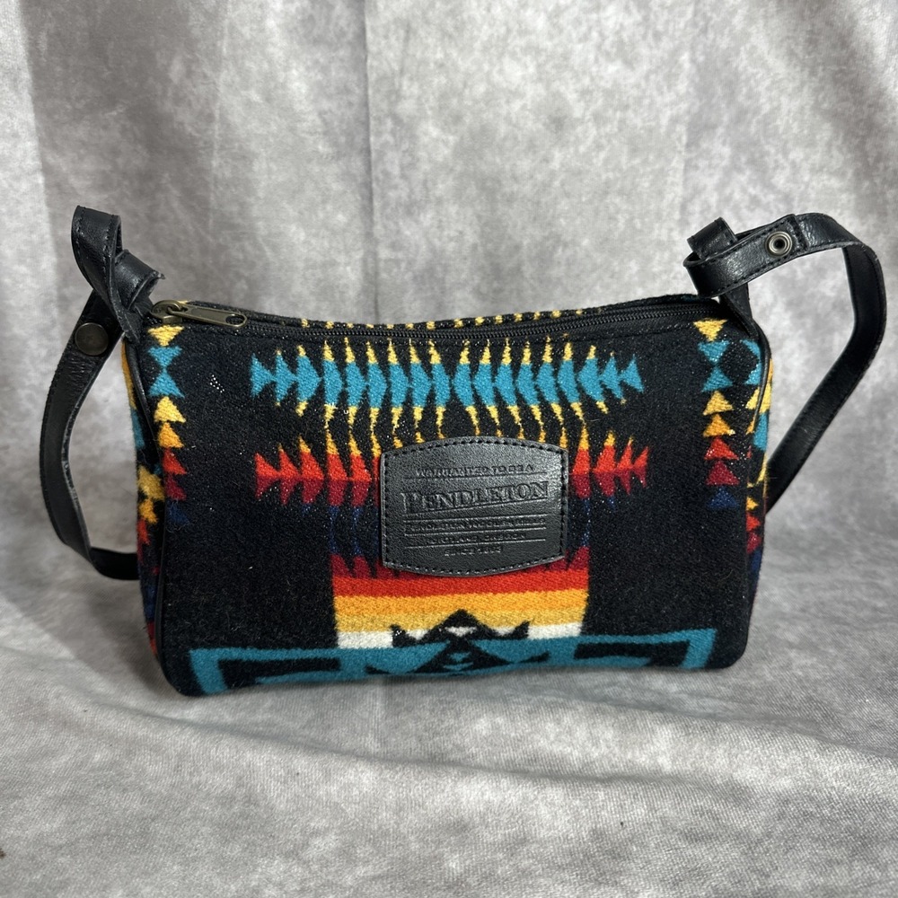 Pendleton Large Tote Bag Aztec Southwest Western Wool Canvas Exterior